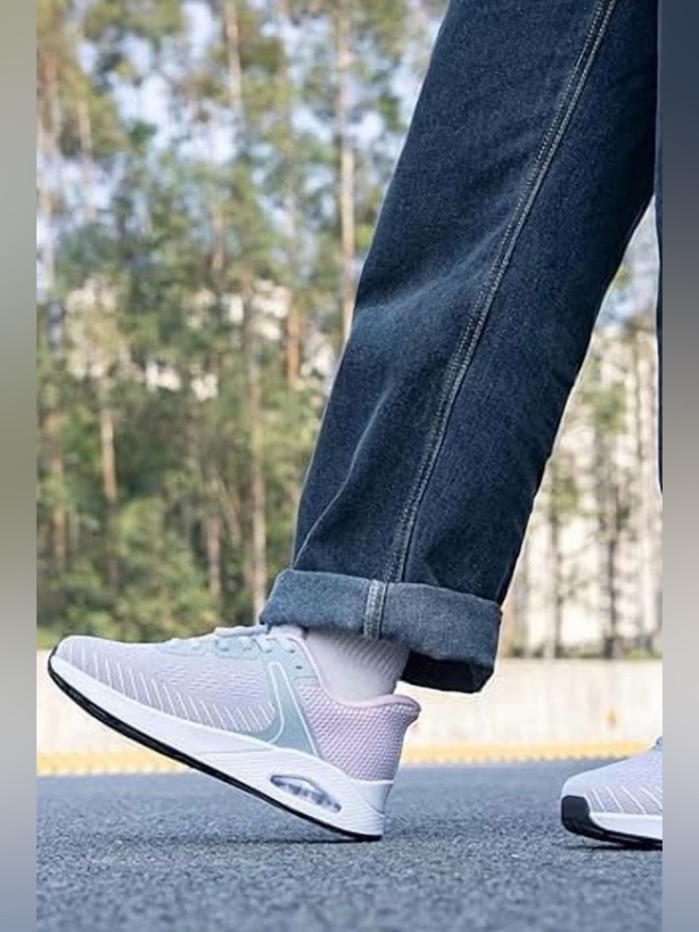 BNQ|Women’s Light Gray & Pink Athletic Sneakers,Orthotic slip on tennis shoe NEW - Picture 2 of 16